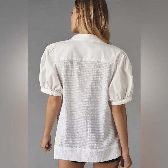 NWT Maeve Puff-Sleeve Sea Breeze Top - Picture 2 of 5